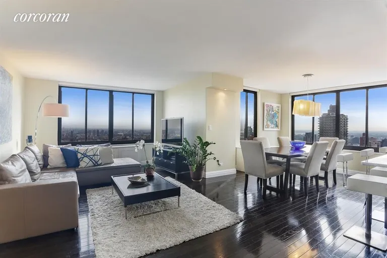 New York City Real Estate | View 115 East 87th Street, 38F | Living Room with surround views | View 2