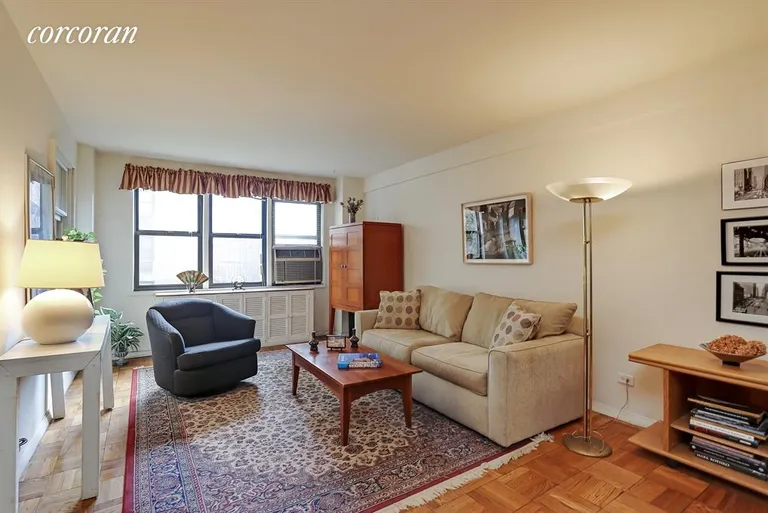New York City Real Estate | View 241 East 76th Street, 5D | Living Room with "window" opening to Kitchen"   | View 2