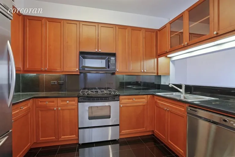 New York City Real Estate | View 220 Riverside Boulevard, 18B | large pass thru kitchen | View 2
