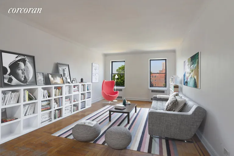 New York City Real Estate | View 125 Hawthorne Street, 6C | Living Room as imagined | View 2