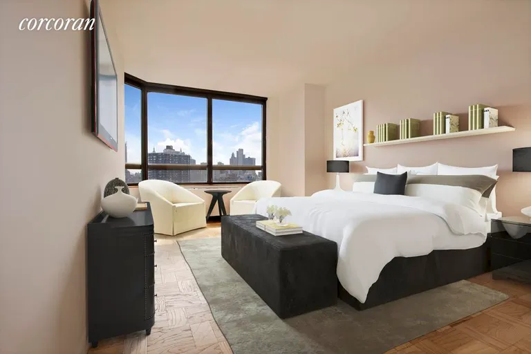 New York City Real Estate | View 630 First Avenue, 30H | Virtual Master Bedroom | View 4