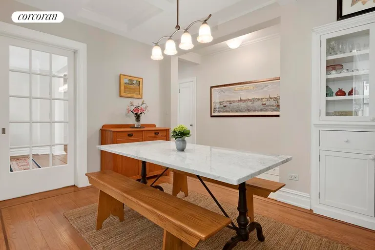 New York City Real Estate | View 325 Riverside Drive, 23 | Coffered ceiling dinning room | View 3