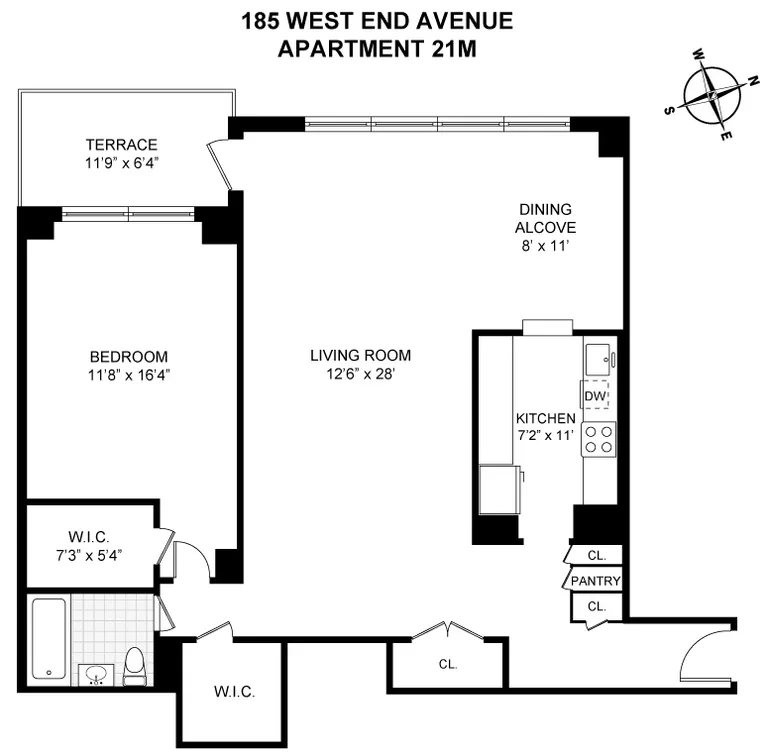 185 West End Avenue, 21M | floorplan | View 6