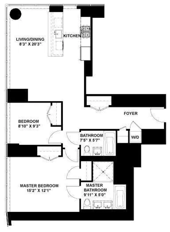 1 NORTHSIDE PIERS, 5B | floorplan | View 5