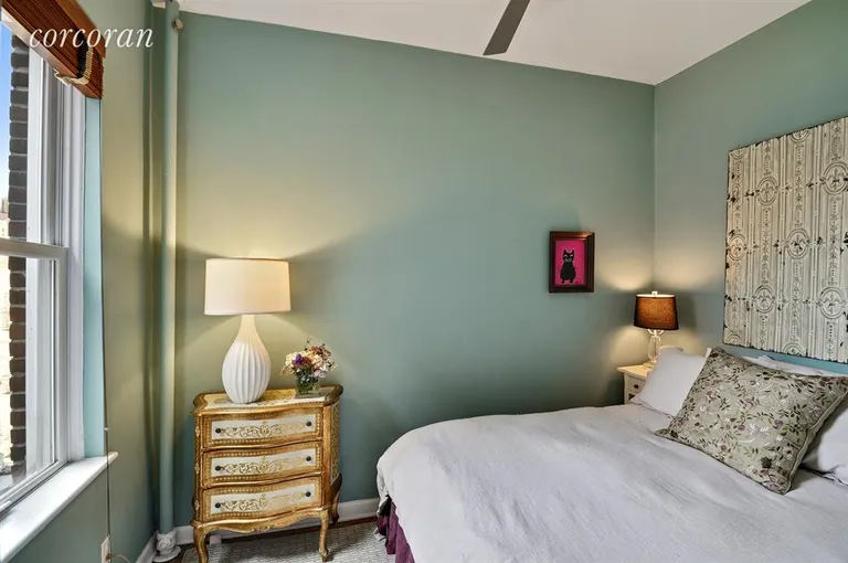 New York City Real Estate | View 237 West 11th Street, 6A | Romantic bedroom with queen size bed and a view.  | View 5