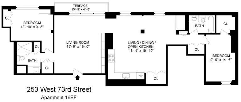 253 West 73rd Street, 16EF | floorplan | View 6