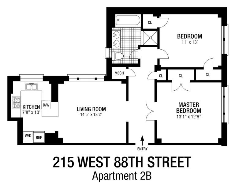 215 West 88th Street, 2B | floorplan | View 10