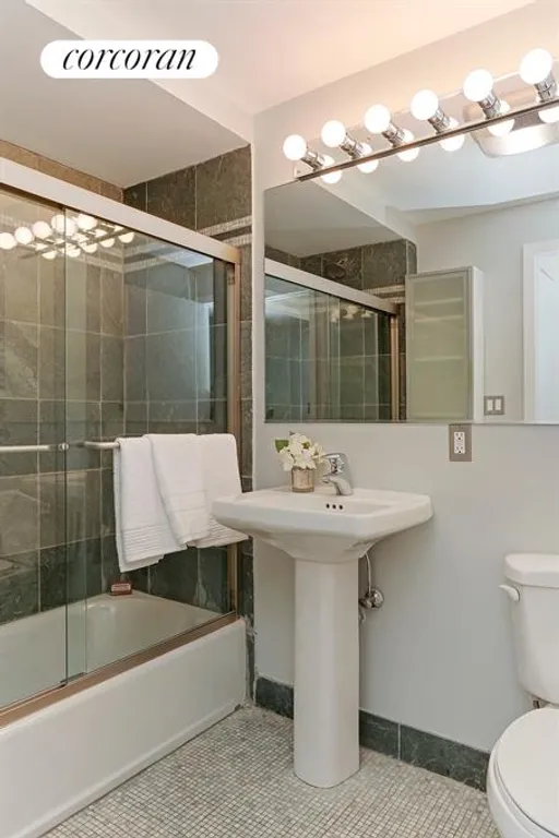 New York City Real Estate | View 30 Garfield Place, 2W | Master Bathroom with Mosaic Floor Tiles | View 8