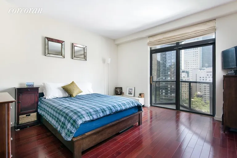 New York City Real Estate | View 100 United Nations Plaza, 16C | Bedroom has a balcony too! | View 4