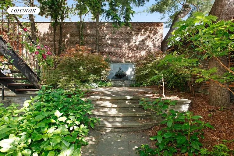 New York City Real Estate | View 70-72 State Street | 40 foot bi-level landscaped garden with fountain. | View 5