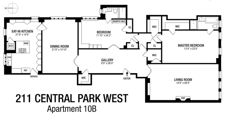 211 Central Park West, 10B | floorplan | View 15