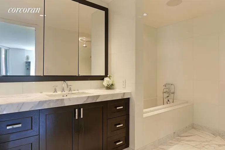 New York City Real Estate | View 333 Rector Place, 609 | Master Bathroom | View 7
