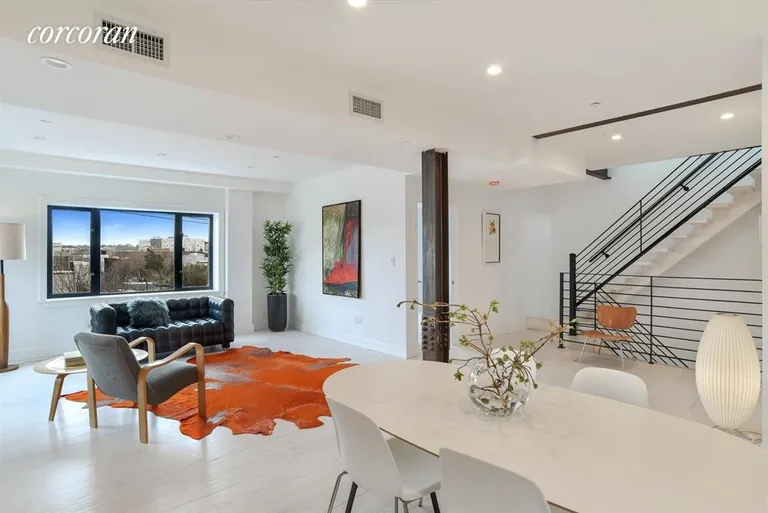 New York City Real Estate | View 180 Richards Street, 2 | Loft-Like Living Room/Dining Room | View 6