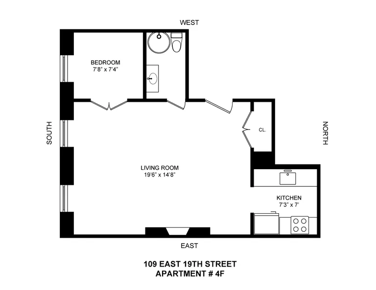 109 EAST 19TH STREET, 4F | floorplan | View 5