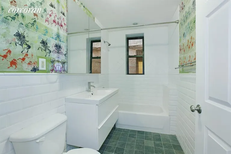 New York City Real Estate | View 362 Eastern Parkway, 1B | Upper Level bathroom with StreetArt walls!  | View 4