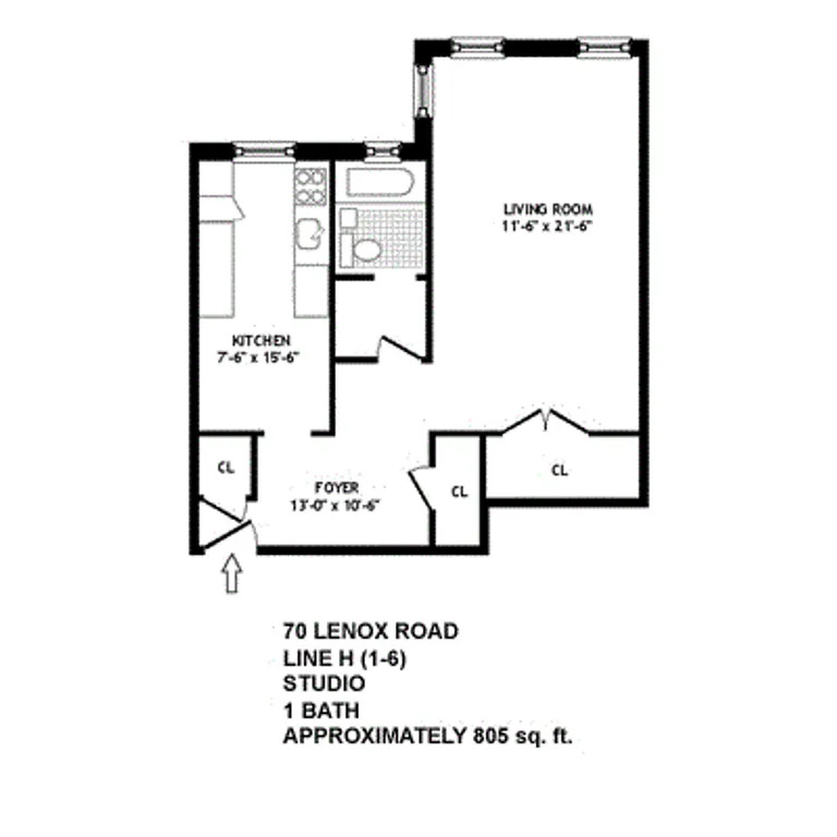 70 Lenox Road, 4H | floorplan | View 6