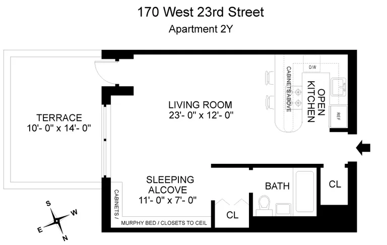 170 West 23rd Street, 2Y | floorplan | View 6