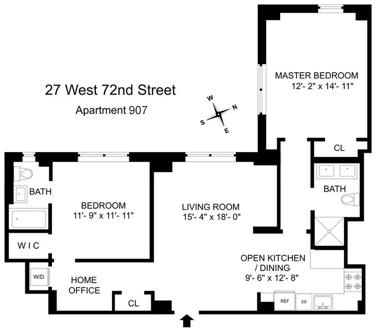 27 West 72nd Street, 907 | floorplan | View 7