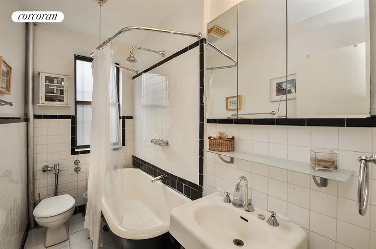 New York City Real Estate | View 238 West 106th Street, 5C | Windowed bathroom & mirrored vanity with storage | View 5