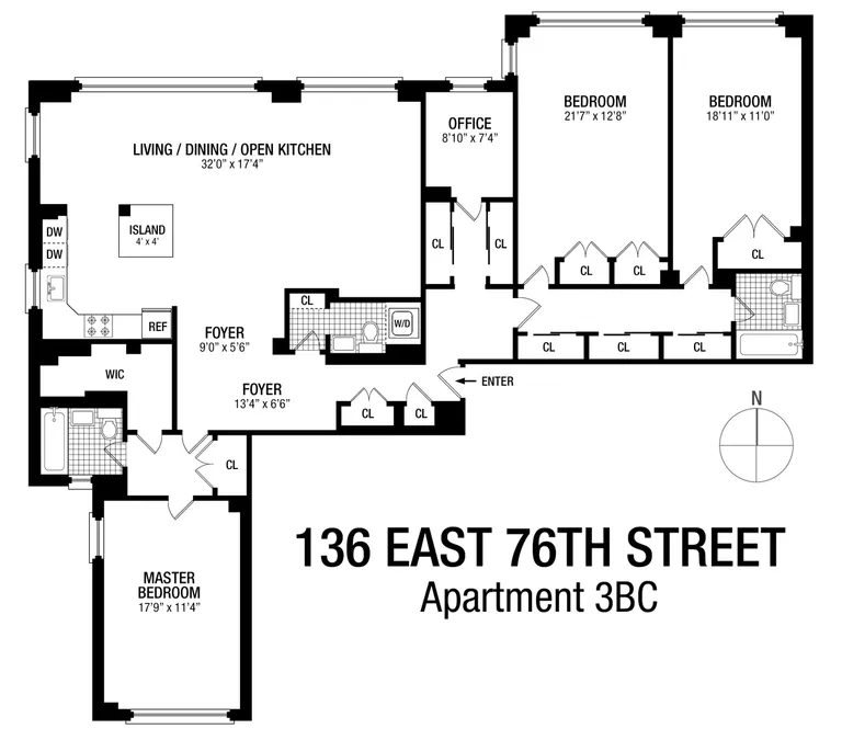 136 East 76th Street, 3B | floorplan | View 14