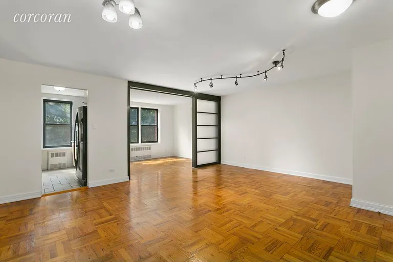 New York City Real Estate | View 2550 Independence Avenue, 2D | Living Room & Office from Dining Area | View 2