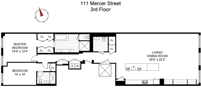 111 Mercer Street, 3 | floorplan | View 7