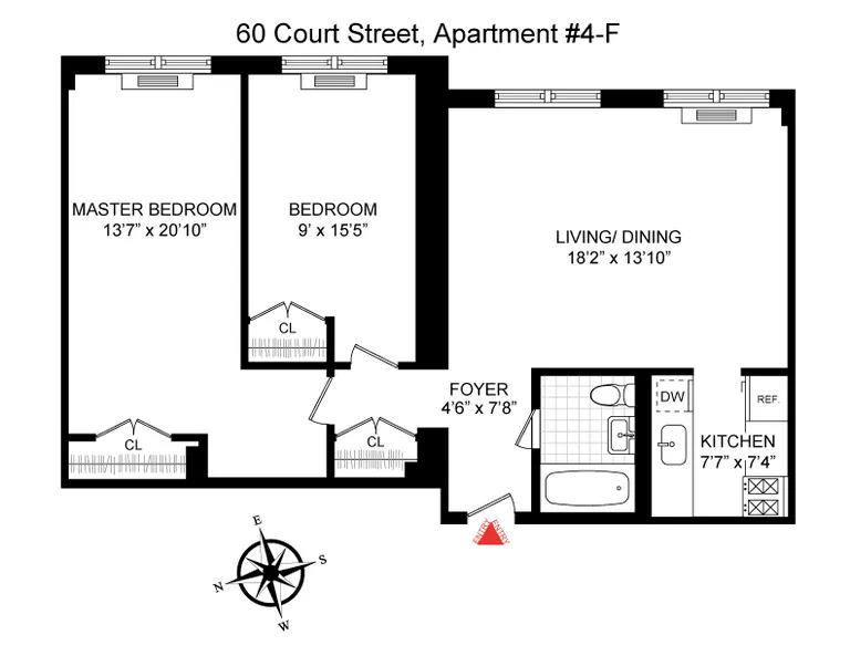 60 Court Street, 4F | floorplan | View 7