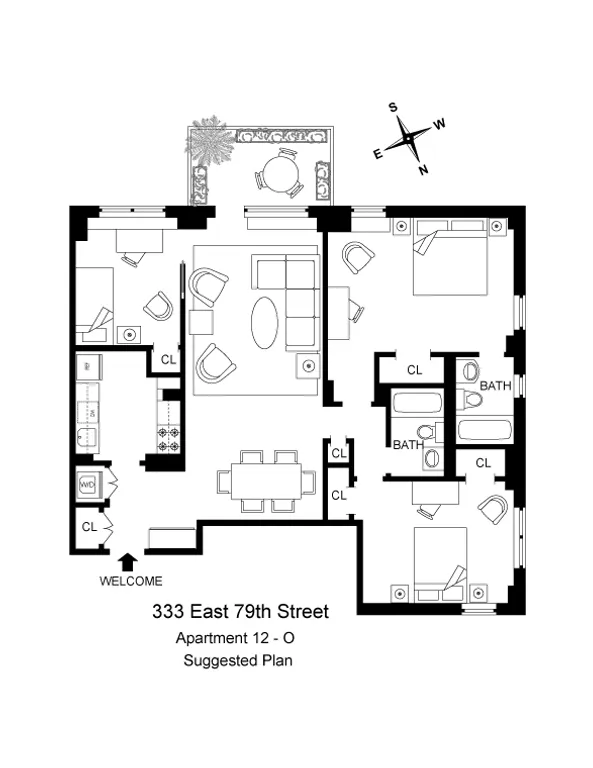 340 East 80th Street, 12O | floorplan | View 10
