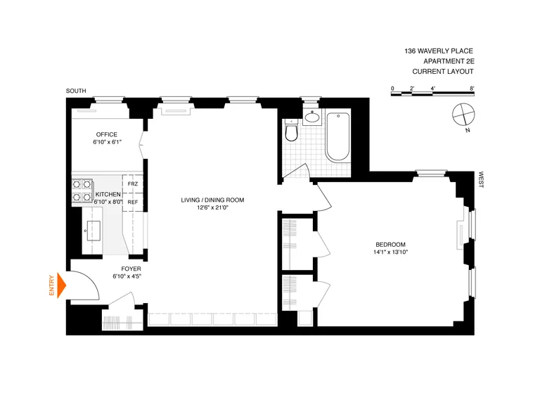 136 Waverly Place, 2E | floorplan | View 5