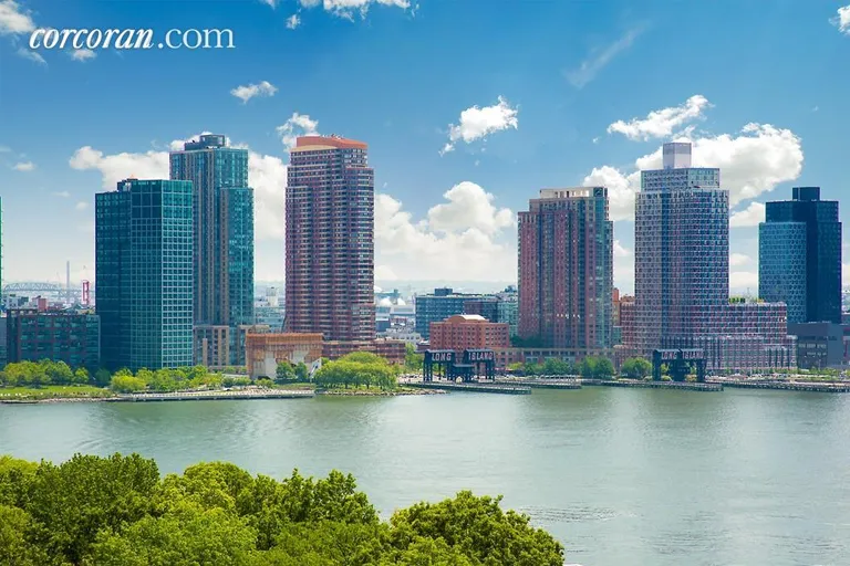 New York City Real Estate | View 100 United Nations Plaza, 16C | River View from the Balcony | View 7