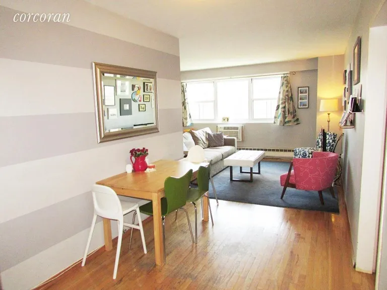 New York City Real Estate | View 191 Willoughby Street, 14D | Dining Area flows into Living Room | View 5