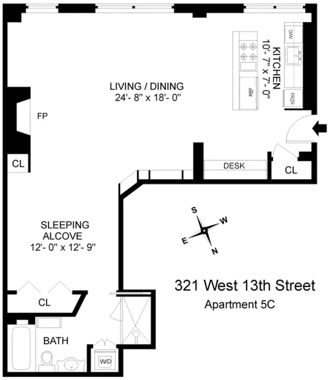 321 West 13th Street, 5C | floorplan | View 5
