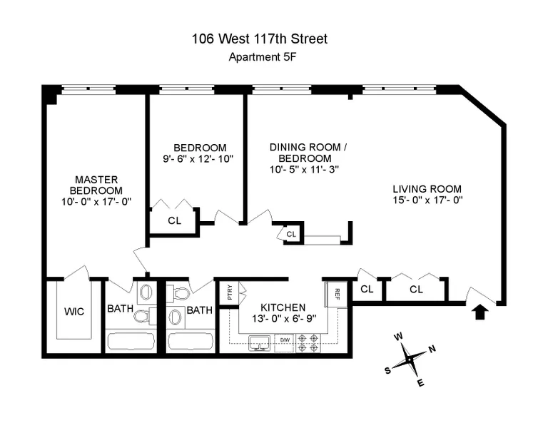 106 West 117th Street, 5F | floorplan | View 9