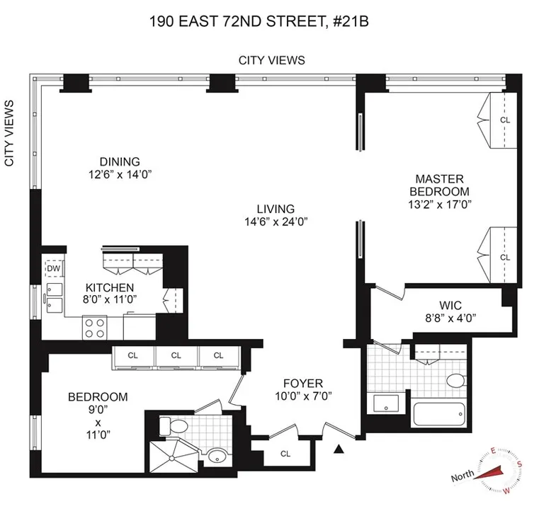 190 East 72nd Street, 21B | floorplan | View 8