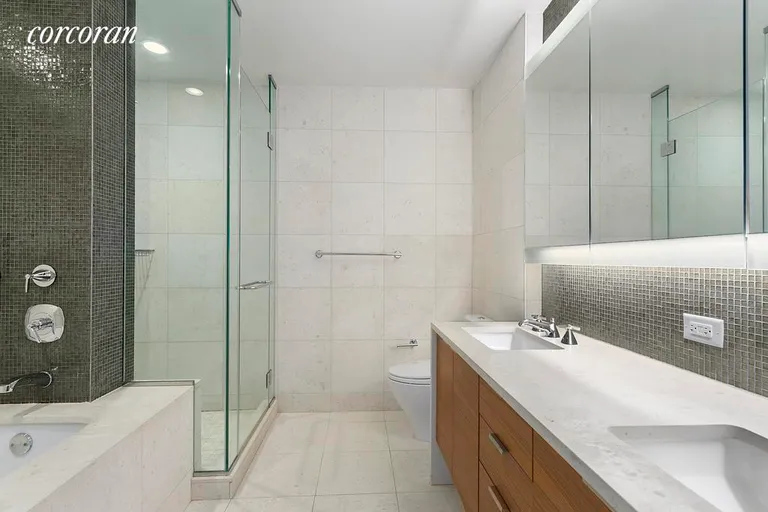 New York City Real Estate | View 70 Little West Street, 12A | Dual Sinks and a Deep Soaking Tub | View 4