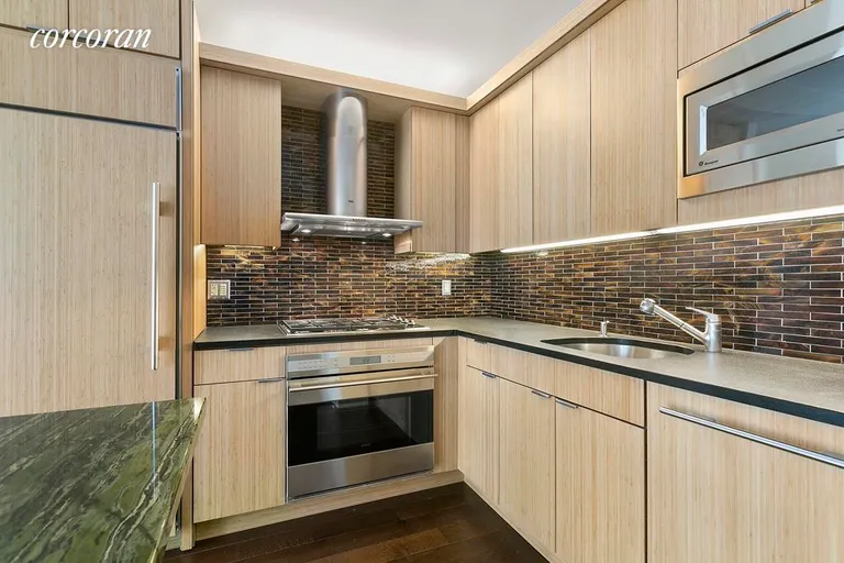 New York City Real Estate | View 70 Little West Street, 12A | Gorgeous Bamboo Cabinetry | View 2