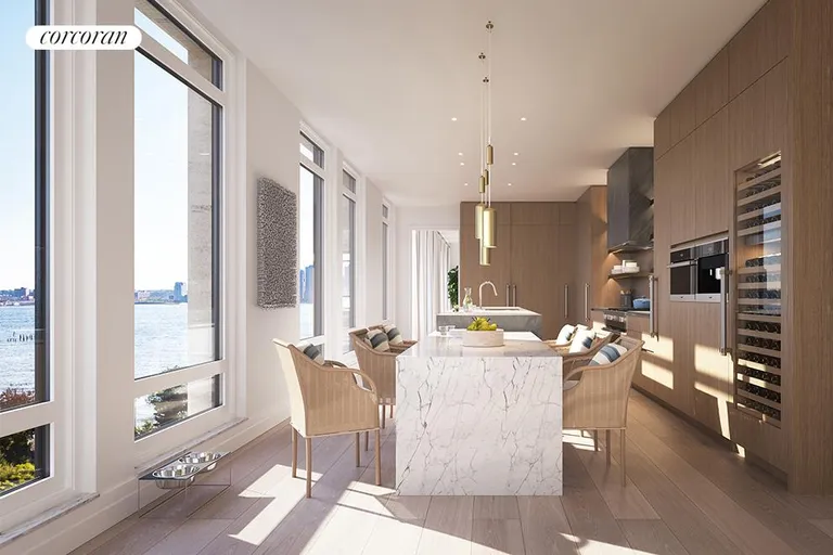 New York City Real Estate | View 70 Vestry Street, 9S | Windowed eat-in Kitchen | View 6