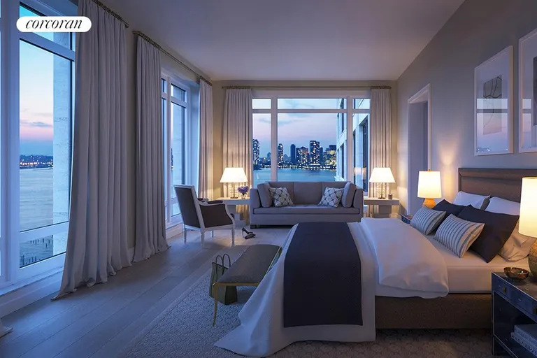 New York City Real Estate | View 70 Vestry Street, 9S | Corner Master Bedroom Suite with Dressing Room | View 7
