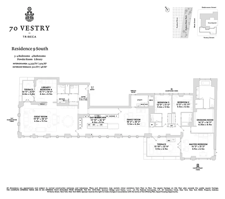 70 Vestry Street, 9S | floorplan | View 9