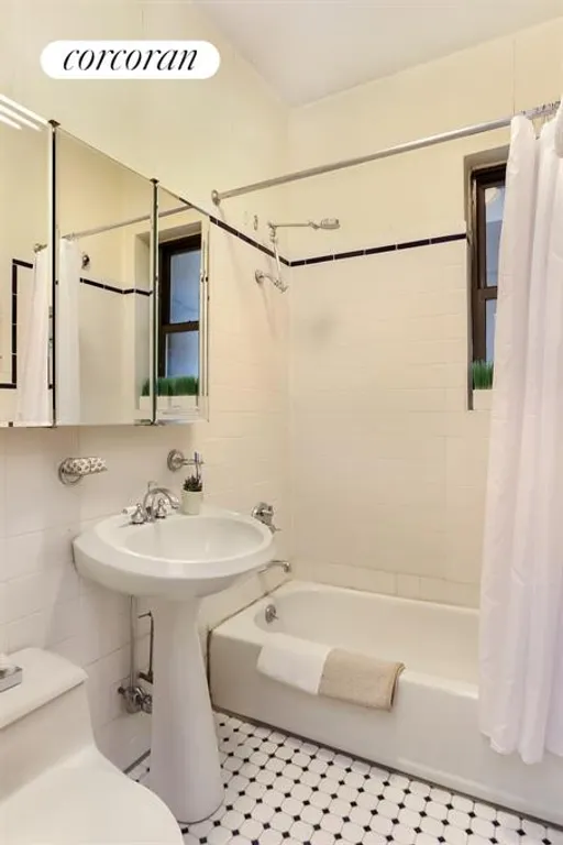New York City Real Estate | View 407 Central Park West, 4C | Windowed bathroom | View 7