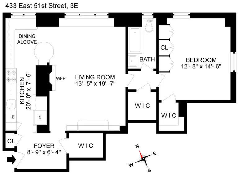 433 East 51st Street, 3E | floorplan | View 7