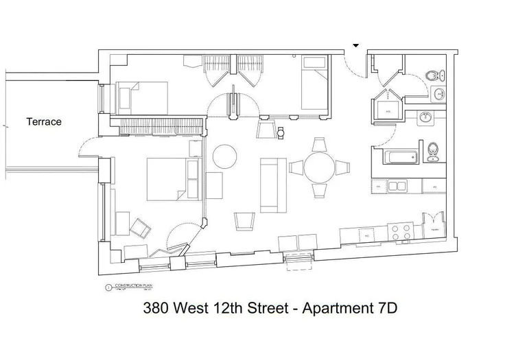 380 West 12th Street, 7D | floorplan | View 10