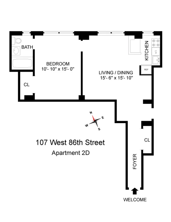 107 West 86th Street, 2D | floorplan | View 7