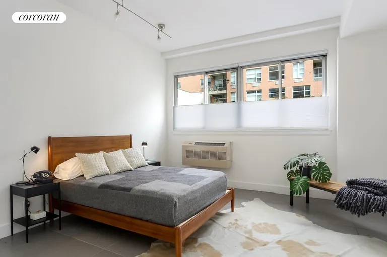 New York City Real Estate | View 29 South 3rd Street, 1A | Lower Bedroom with 10.4' Ceilings & Window Wall | View 4