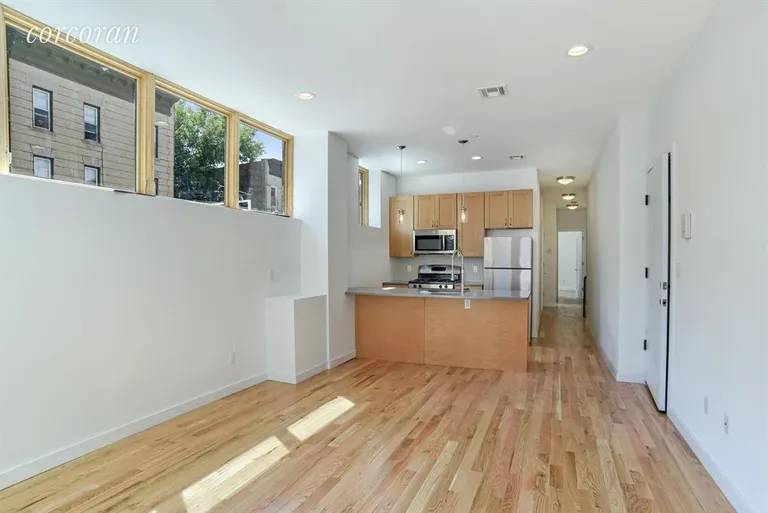 New York City Real Estate | View 440 Irving Avenue, 1A | Kitchen / Living Room | View 2