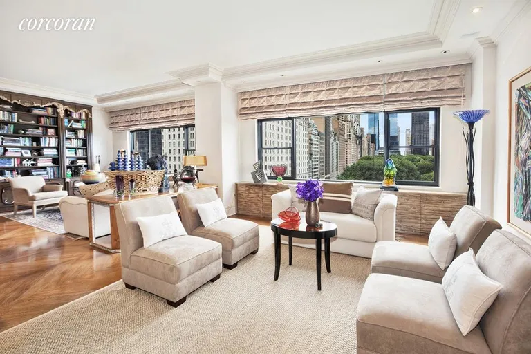 New York City Real Estate | View 785 Fifth Avenue, 10C | Living Room / Library | View 3