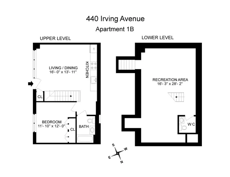 440 Irving Avenue, 1B | floorplan | View 6