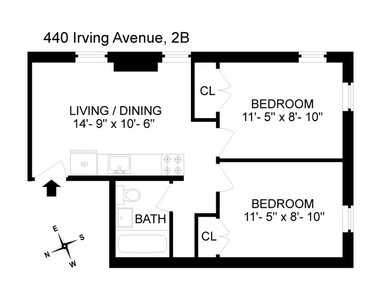 440 Irving Avenue, 2B | floorplan | View 5