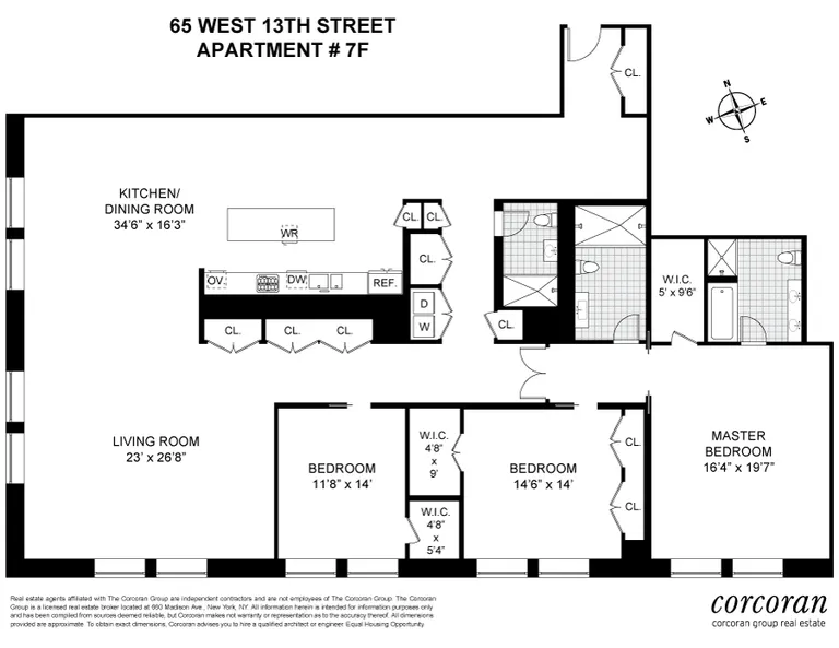 65 West 13th Street, 7F | floorplan | View 8