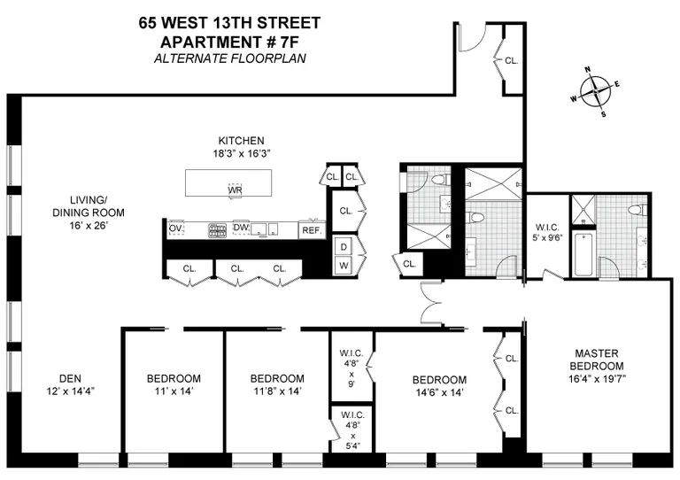 65 West 13th Street, 7F | floorplan | View 9